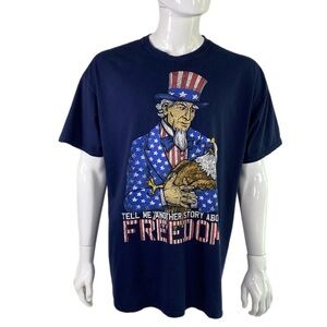 Fruit of the Loom “Tell Me Another Story About Freedom” Navy Blue Tee